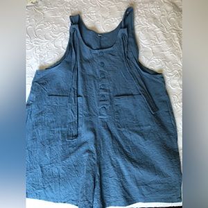 Amazon brand shorts overalls romper blue large